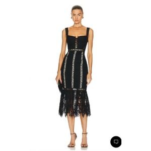 white christmas dresses RENT Self Portrait Chiffon Tiered Midi Dress (RRP £380) main image 1